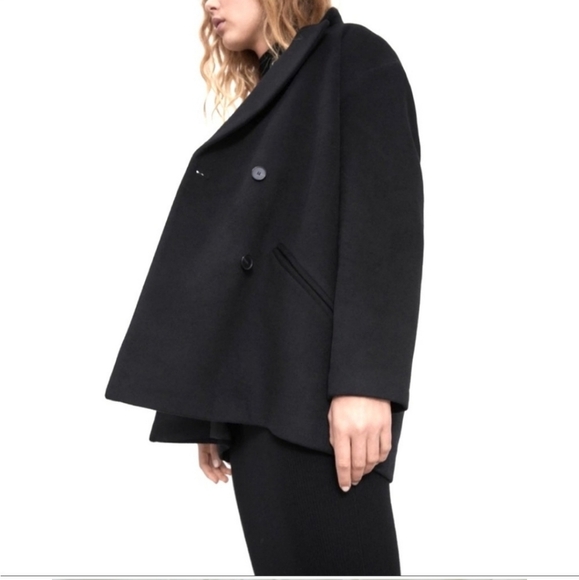 Zara Oversized Coat Black Size XS NWT - Picture 6 of 14